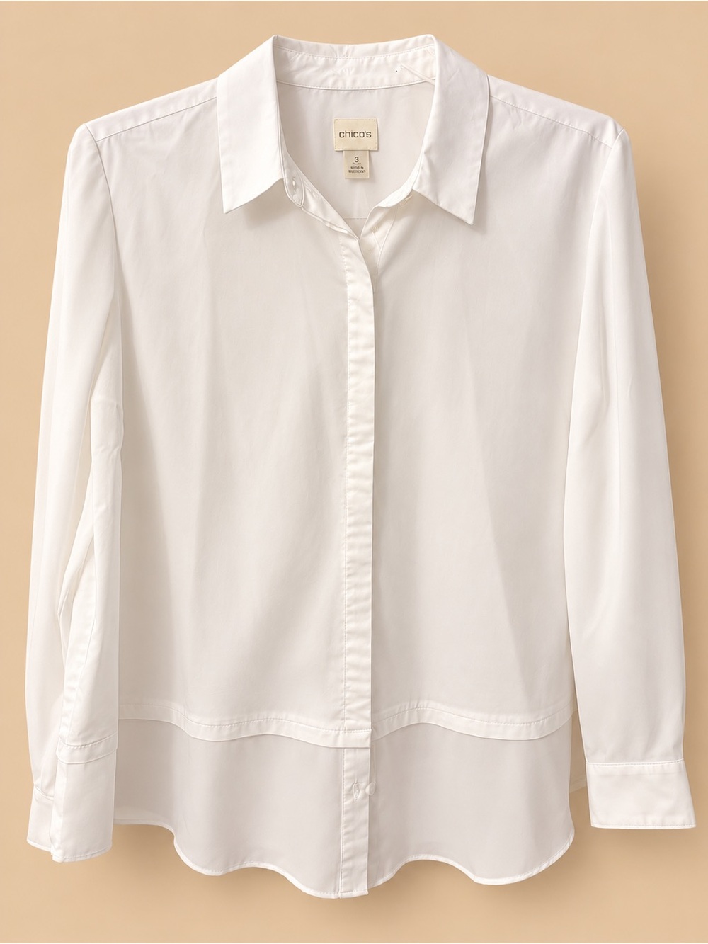 Chico's Classic White Button-Down Collared Shirt